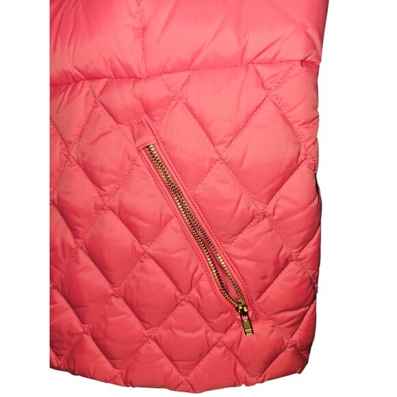 Talbots Quilted Puffer Vest M Pink With Zip Pockets & Front Closure - Picture 6 of 10
